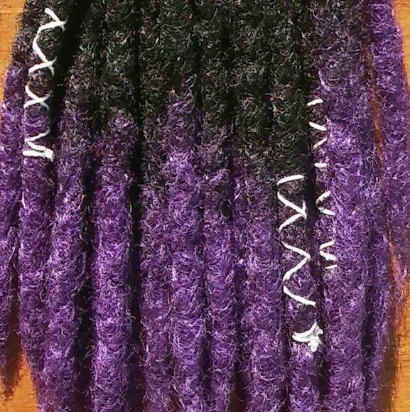 Handmade thick crochet black purple ombre dreads main image 4